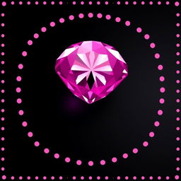 A large, captivating pink diamond positioned in the corner of the image, expertly faded into a smooth black background