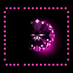 A large, captivating pink diamond positioned in the corner of the image, expertly faded into a smooth black background