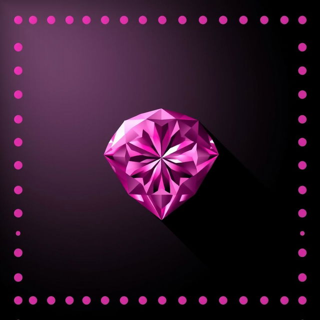 A large, captivating pink diamond positioned in the corner of the image, expertly faded into a smooth black background