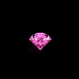 A stunning large pink diamond positioned in the corner of the image, artistically faded into a rich black background