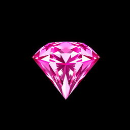 A stunning large pink diamond positioned in the corner of the image, artistically faded into a rich black background