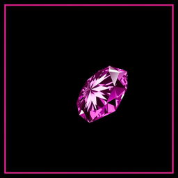 A stunning large pink diamond positioned in the corner of the image, artistically faded into a rich black background