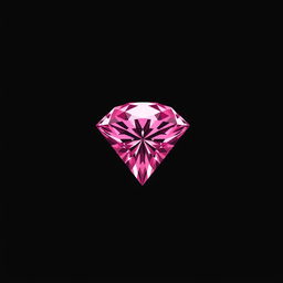 A large, striking pink diamond elegantly positioned in the corner of the image, with a soft fade blending it into a rich black background