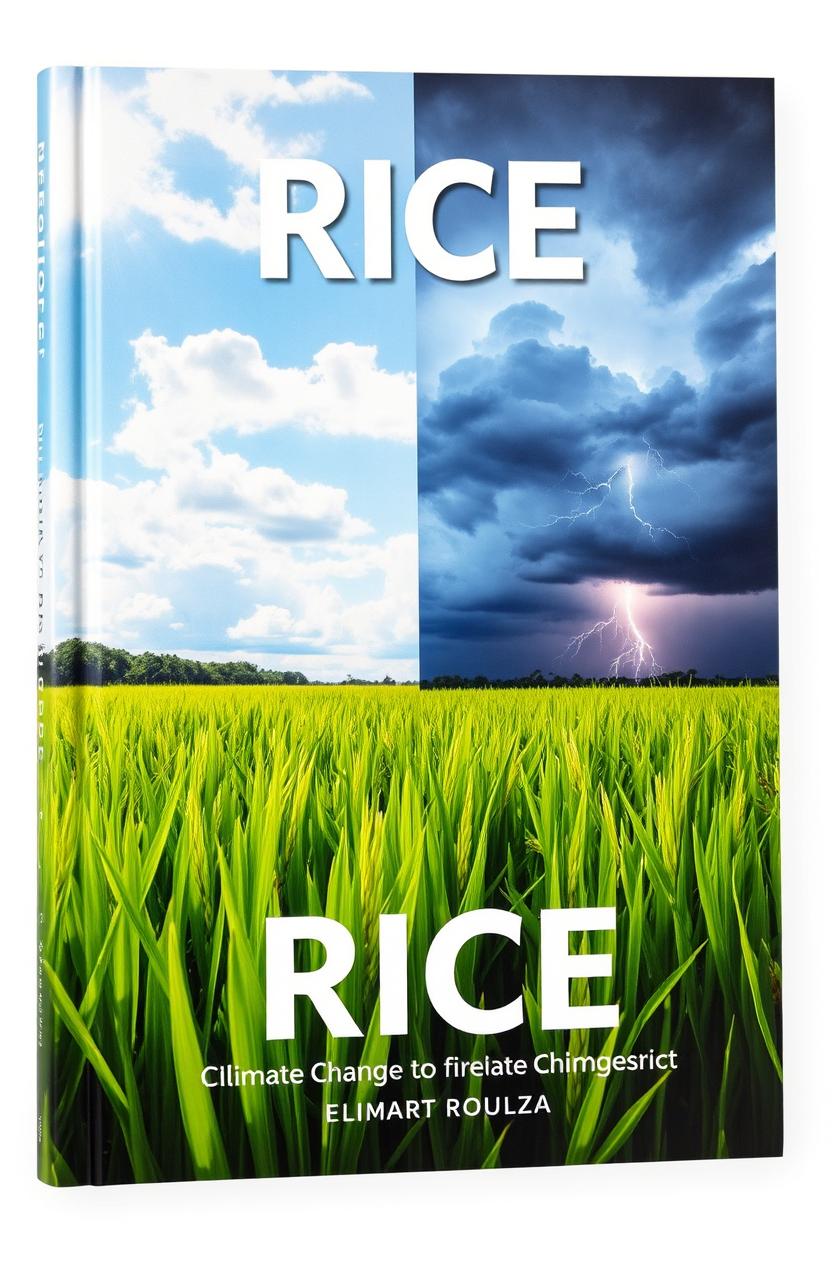 A visually striking book cover that artfully links rice and climate change