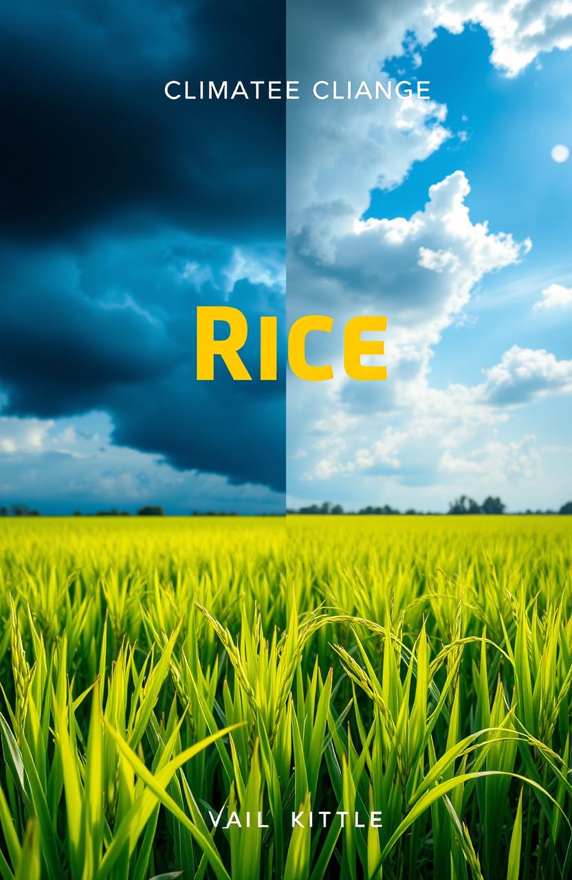 A visually striking book cover that artfully links rice and climate change