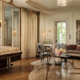 A luxurious house with high-end finishes and opulent furnishings