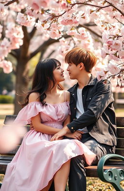 A romantic scene featuring Jungkook from BTS with a beautiful woman