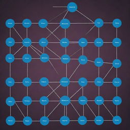 An in-depth layout of a neural network-based machine learning model structure, showing interconnected layers of nodes representing neurons, each with different weights and biases.