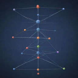 An in-depth layout of a neural network-based machine learning model structure, showing interconnected layers of nodes representing neurons, each with different weights and biases.