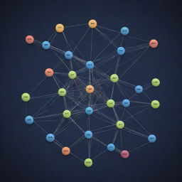 An in-depth layout of a neural network-based machine learning model structure, showing interconnected layers of nodes representing neurons, each with different weights and biases.