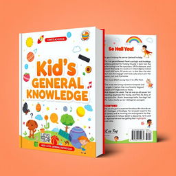 A bright and imaginative book cover design for a children's general knowledge book titled 'Kid's General Knowledge'