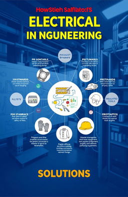 An informative and visually engaging graphic illustrating electrical safety in engineering