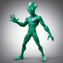 Create a bright and detailed image of Diamondhead, the crystal-like alien superhero from the Ben 10 series, striking a heroic pose