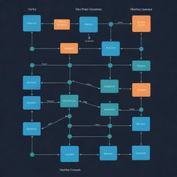 A simplified and clean graphical representation of a machine learning model structure with labeled inputs and outputs, showcasing data flow through various layers within the neural network.