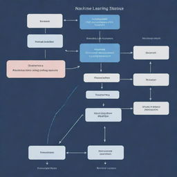 A simplified and clean graphical representation of a machine learning model structure with labeled inputs and outputs, showcasing data flow through various layers within the neural network.