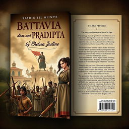 A compelling and intricate book cover design for the novel 'Battavia dan Pradipta' by Chelsea Josline