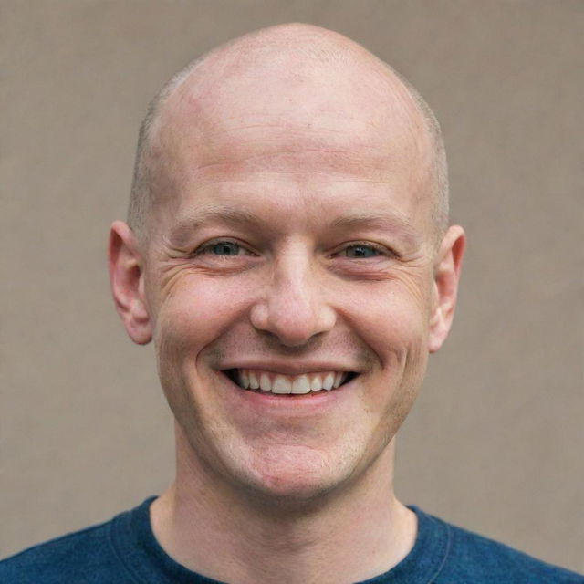 A smiling individual named Michael, with distinct characteristic of a bald spot on his head.