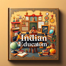 A captivating book cover design that beautifully embodies Indian education and culture