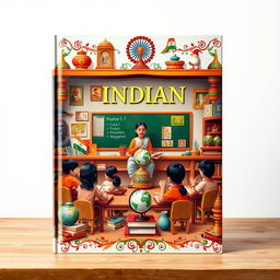 A captivating book cover design that beautifully embodies Indian education and culture