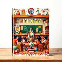 A captivating book cover design that beautifully embodies Indian education and culture