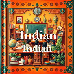 A captivating book cover design that beautifully embodies Indian education and culture