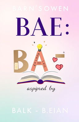 A creative book cover design for a title named 'BAE'