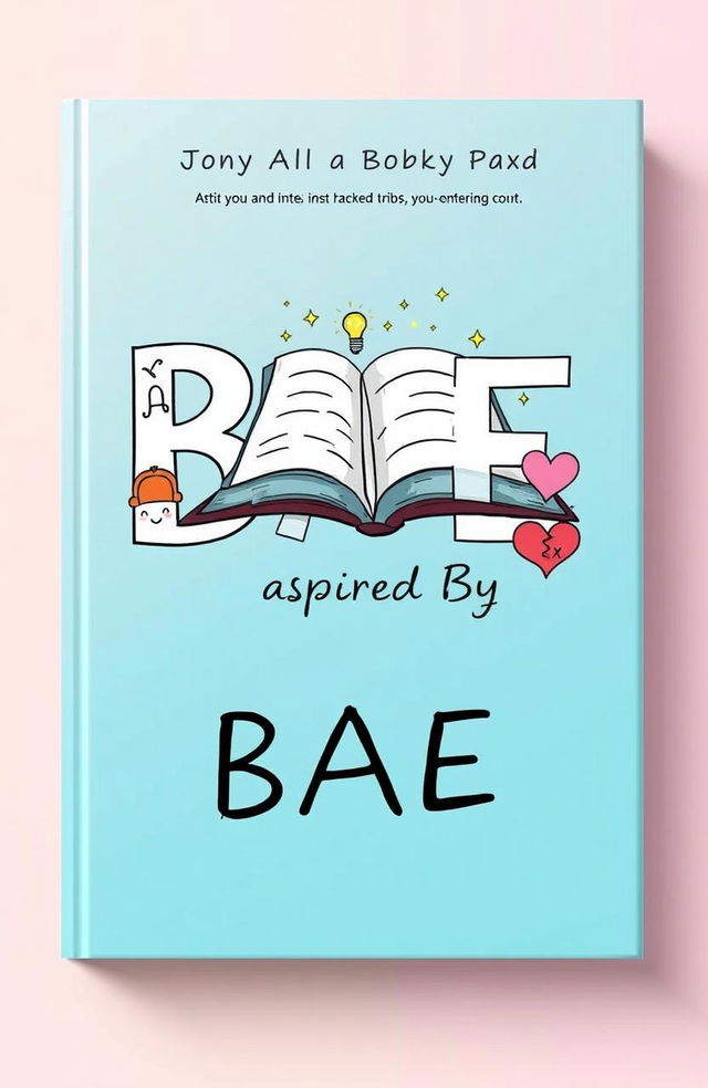 A creative book cover design for a title named 'BAE'