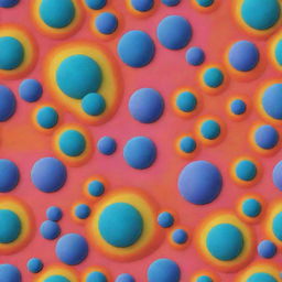 Create a unique, cartoon-style image of vibrant, rainbow-colored cells with slightly blurred edges, introducing a distinctive and whimsical take on cellular structures.