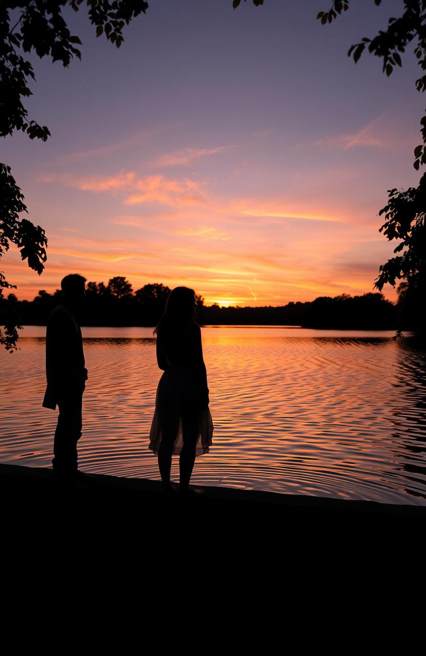 A serene and reflective scene focusing on the themes of 'You, Me, and Regret'