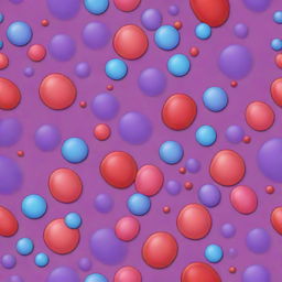 Create a unique cartoon-style image of cells transitioning in color from red to violet - echoing the rainbow spectrum, with a slight blur at the edges, resulting in a whimsical and imaginative portrayal of cellular structures.