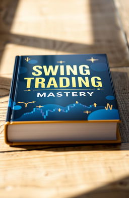 A beautifully designed hard cover book on swing trading, featuring a visually striking cover with an elegant and modern aesthetic