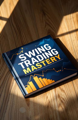 A beautifully designed hard cover book on swing trading, featuring a visually striking cover with an elegant and modern aesthetic