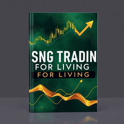 A stunning book cover for 'SWING TRADING FOR LIVING', presented in capital letters for a bold and commanding look