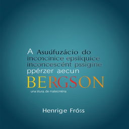 A cover design for a Philosophy book titled "A afirmação do inconsciente psíquico em Bergson: uma leitura de Matéria e Memória" by "Henrique Fróes"