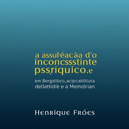 A cover design for a Philosophy book titled "A afirmação do inconsciente psíquico em Bergson: uma leitura de Matéria e Memória" by "Henrique Fróes"