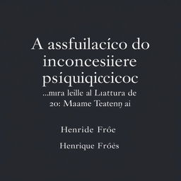 A cover design for a Philosophy book titled "A afirmação do inconsciente psíquico em Bergson: uma leitura de Matéria e Memória" by "Henrique Fróes"