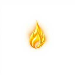 An inspiring and eye-catching depiction of inner energy, featuring a brilliant golden flame at the center against a pristine white background