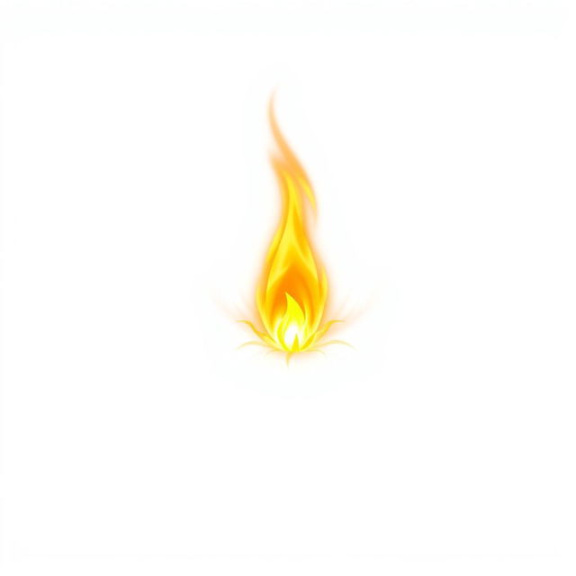 A powerful and uplifting image symbolizing the ignition of one's inner spark, featuring a brilliant golden flame at the center against a pristine white background