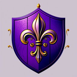 An emblem of a medieval European civilization featuring a large, intricately designed fleur-de-lis at the center of a majestic shield