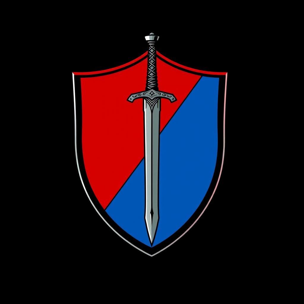 An emblem representing a medieval European civilization or kingdom, featuring a classic shield shape