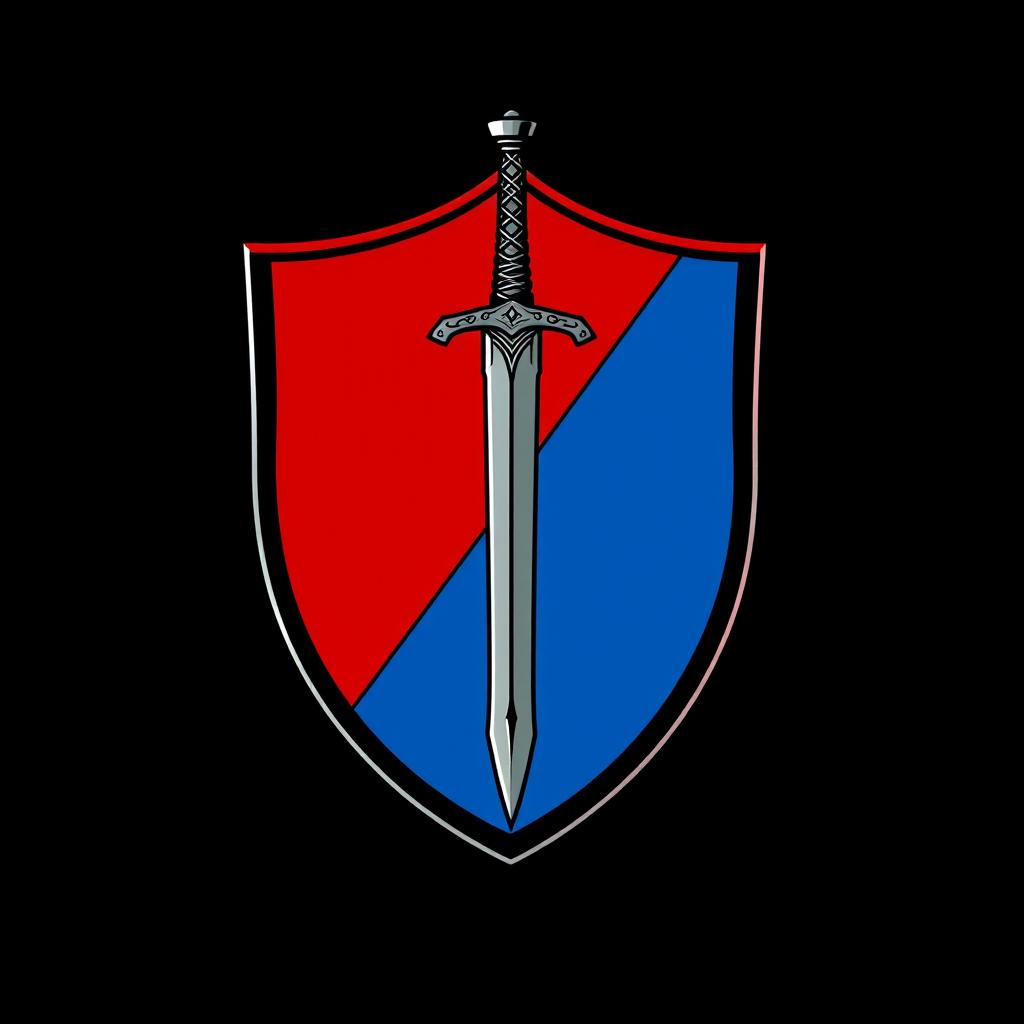 An emblem representing a medieval European civilization or kingdom, featuring a classic shield shape