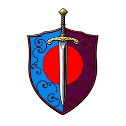 An emblem representing a medieval European civilization or kingdom, featuring a classic shield shape