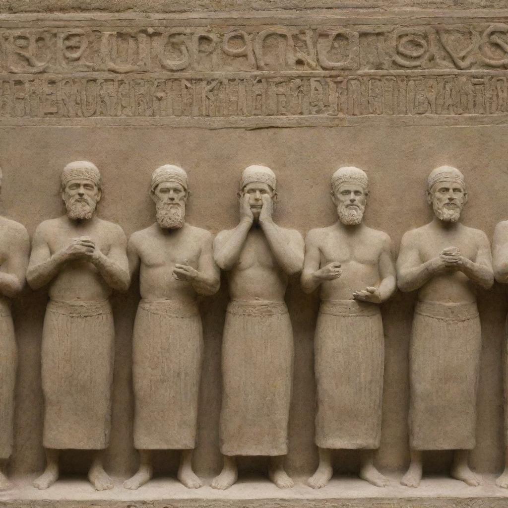 Babylonian society ignoring the preaching, covering their ears