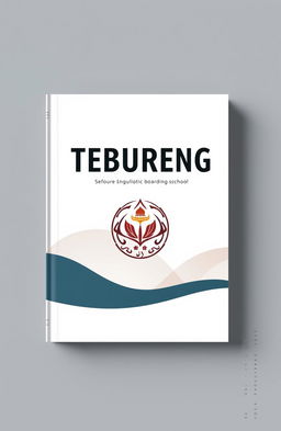 A minimalist and modern book cover design for a pocket book showcasing the cultural values of Tebuireng Islamic boarding school