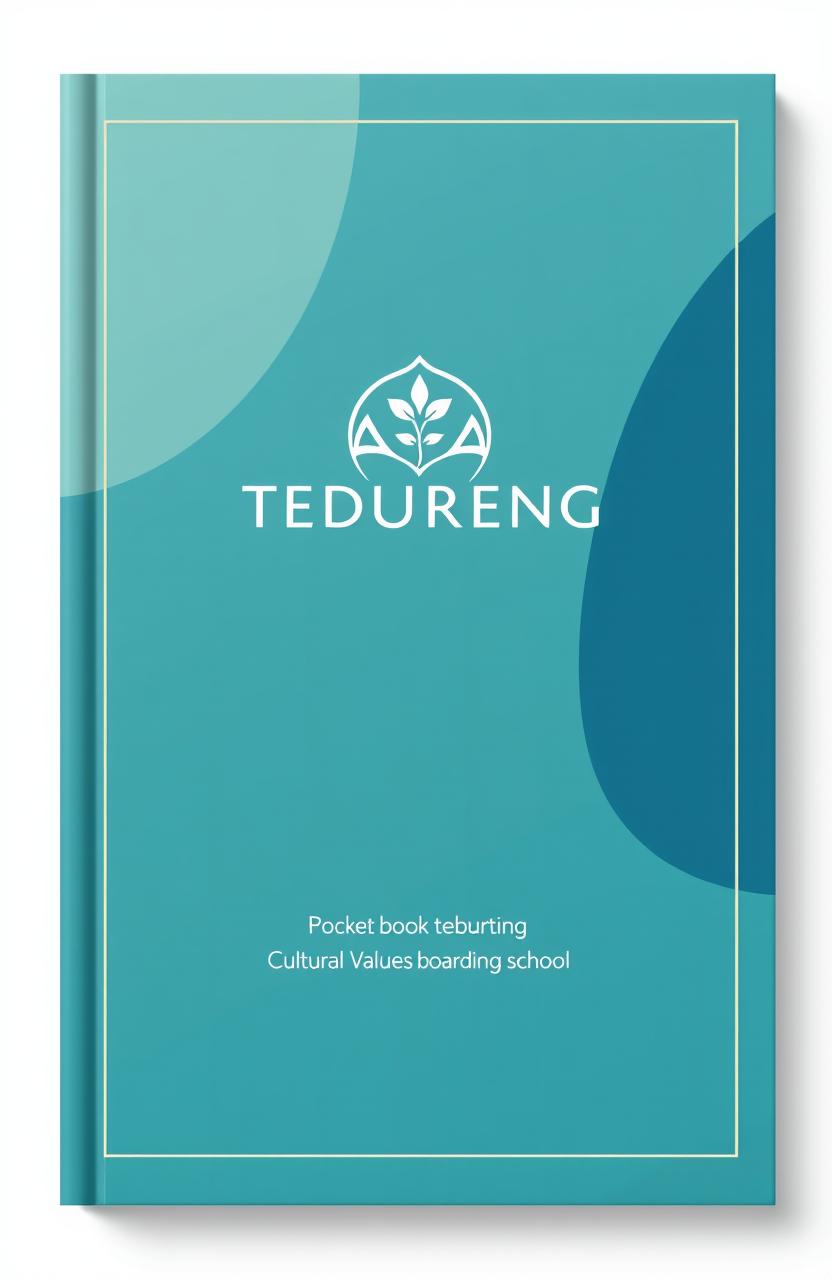 A minimalist and modern book cover design for a pocket book showcasing the cultural values of Tebuireng Islamic boarding school