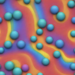 Generate a 3D image of a cartoon-style cell exhibiting vibrant rainbow colors, with a slight blur at the edges to enhance depth, exploring the whimsical side of cell structure.