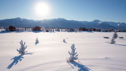 A serene and picturesque view of Yakutia, capturing the essence of traditional Siberian landscapes