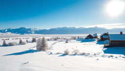 A serene and picturesque view of Yakutia, capturing the essence of traditional Siberian landscapes