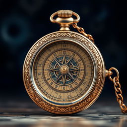 A stunningly designed time compass integrated into a pocket watch