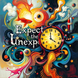 An abstract representation of the phrase "Expect the unexpected," featuring a chaotic yet harmonious blend of colors and shapes